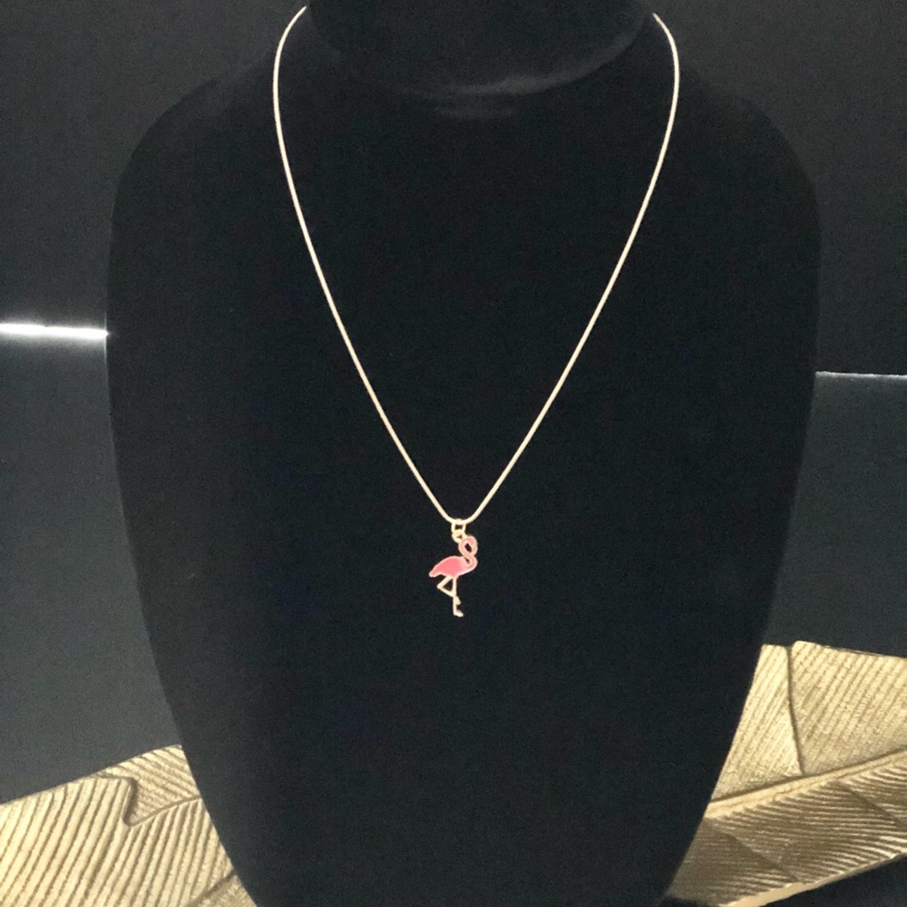 Gold Plated Snake Chain With Flamingo Gold Mini Animal Charm Pendant Necklace